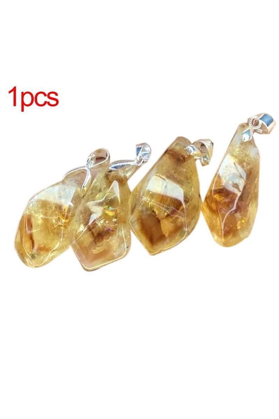Natural Citrine Charm Pendant Healing Crystals yellow Enegry Ston for DIY Jewelry Making, Irregular Yellow Exquisite Citrine Pendant