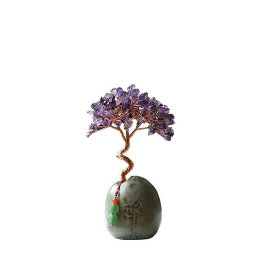 Natural Citrine Crystal Money Tree, Handcrafted Prosperity Tree for Wealth and Feng Shui Decor