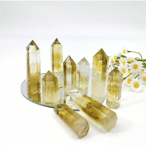 Natural Citrine Crystal Point Wand  2.8-3.1 Inch Hexagonal Healing Stone for Chakra Balancing  Meditation & Energy Work  Polished Spiritual Gift