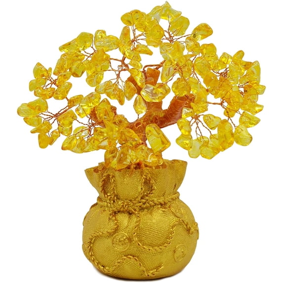Natural Citrine Gem Yellow Crystal Office Home Table Office for Wealth&Luck