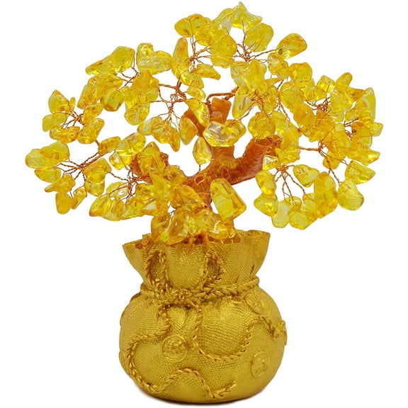 Natural Citrine Gem Yellow Crystal Office Home Table Office for Wealth&Luck