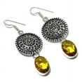 thumbnail image 1 of Natural Citrine Gemstone Handmade 925 Sterling Silver Gift Jewelry Earring 2.29", 1 of 2