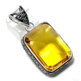 thumbnail image 1 of Natural Citrine Gemstone Handmade 925 Sterling Silver Jewelry Pendant 1.97", 1 of 2
