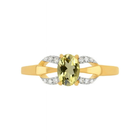 Natural Citrine Gemstone November Birthstone 925 Sterling Silver Gold Plated Ring