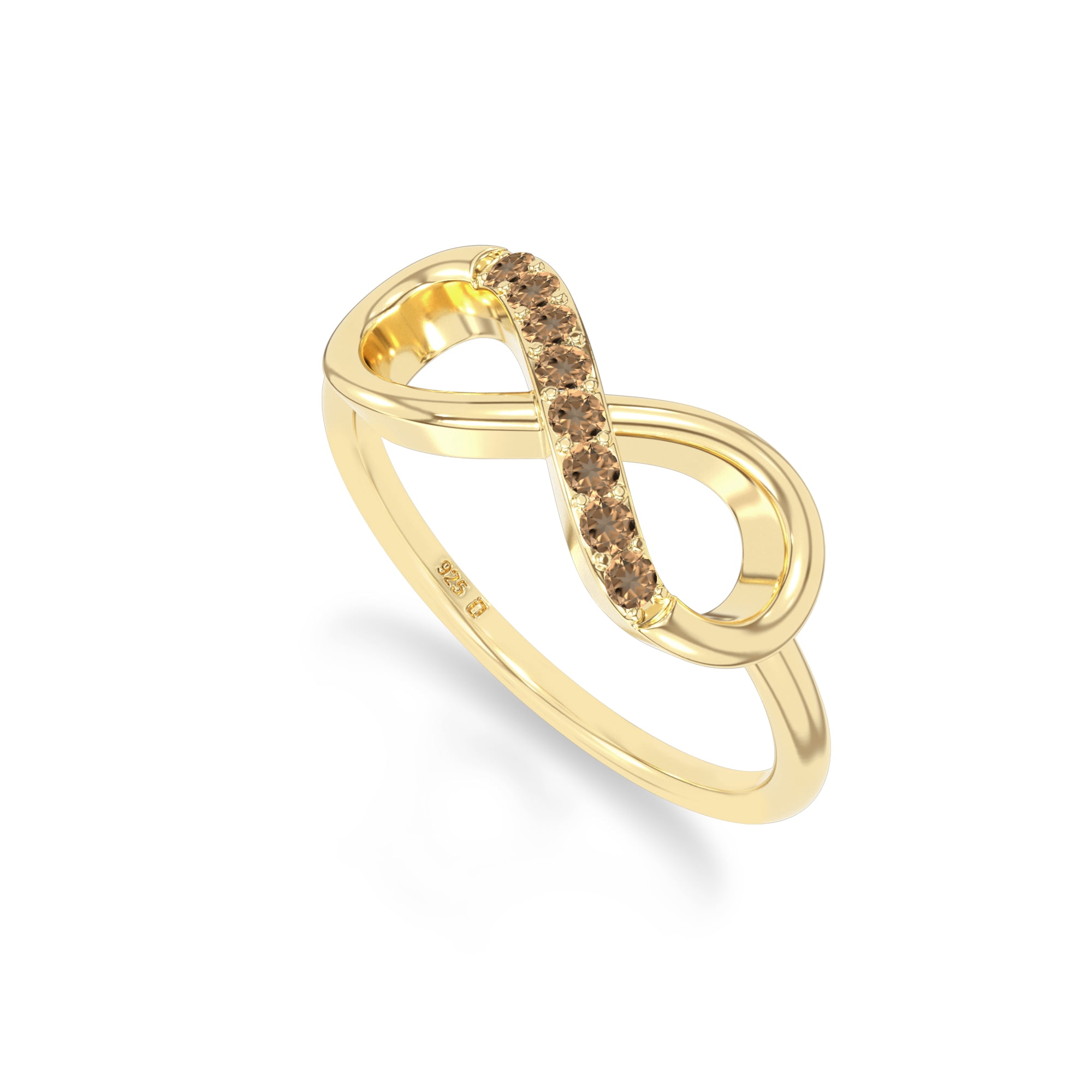 Natural Citrine Infinity Promise Rings for Women in 18K Yellow Gold ...