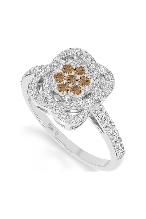 Natural Citrine Inner Power Rings for Women in Sterling Silver, November Birthstone Jewelry Gifts for Her Birthday, Wedding Anniversary, Graduation, Christmas, Mothers Day, Valentines (US-7)