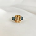 thumbnail image 1 of Natural Citrine & London Blue Topaz Ring, 14K Solid Yellow Gold Ring, November Birthstone Ring, London Blue Topaz Jewelry, Multi Stone Ring, 1 of 9