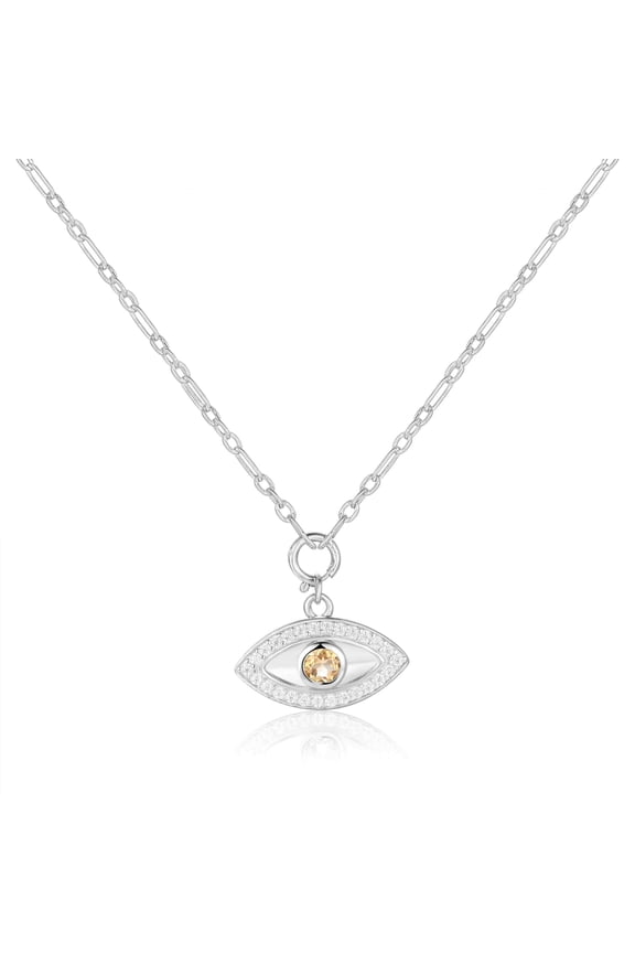 Citrine Evil Eye Necklace