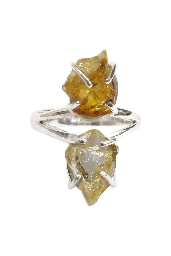 Natural Citrine Ring, Rough Citrine Gemstone Ring, November Birthstone, 925 Sterling Silver, Womens Ring, Christmas, Thanksgiving, Tiny Ring, Handmade, Statement Jewelry, Rough Gemstone Jewelry