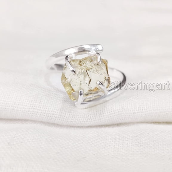 Natural Citrine Ring, Rough Citrine Gemstone Ring, November Birthstone, Cross Prong Band, 925 Sterling Silver, Womens Ring, Christmas, Thanksgiving, Handmade, Statement Jewelry, Rough Gemstone Jewelry