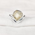 thumbnail image 1 of Natural Citrine Ring, Rough Citrine Gemstone Ring, November Birthstone, Crown V Band, 925 Sterling Silver, Womens Ring, Christmas, Thanksgiving, Handmade, Statement Jewelry, Rough Gemstone Jewelry, 1 of 5