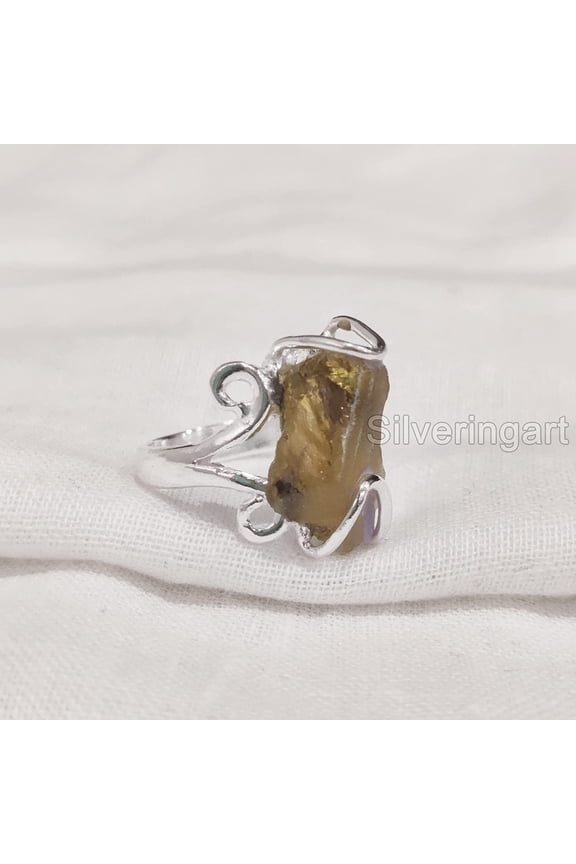 Natural Citrine Ring, Rough Citrine Gemstone Ring, November Birthstone, Hippie Wire Ring, 925 Sterling Silver, Womens Ring, Christmas, Thanksgiving, Handmade, Statement Jewelry, Rough Gemstone Jewelry