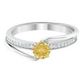 thumbnail image 1 of Rosec Jewels Citrine Engagement Ring for Women - 1/2 Carat - Citrine Diamond Ring - AAA Quality Certified - with Jewelry Box, 18K White Gold, US 11.00, 1 of 8