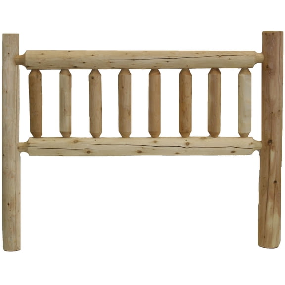 HomeRoots 370317 Cedar Log Double Headboard, Natural Clear