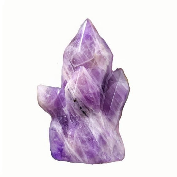 Natural Clear Quartz, Citrine, Rose Quartz, and Amethyst Crystal Cluster Carving, 2.2 x 1.4 Inches, Approx. 5.7 x 3.5 CM Raw Stone Polished Decorative Mineral Crystal