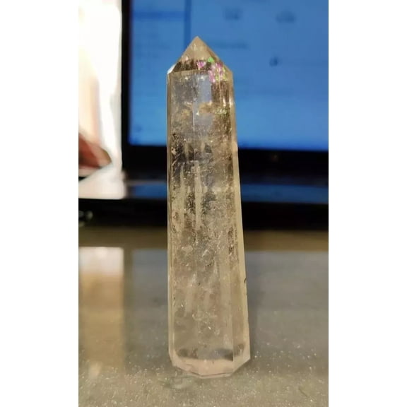 Natural Clear Quartz Obelisk Rainbow Point Healing Crystal For Home Dcor Use