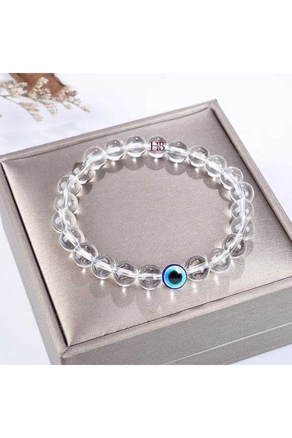 Natural Clear Quartz Original Lab Certified Crystal Bracelet for Men and Women, Powerful Master Healer Bead Size 8MM Genuine Stone