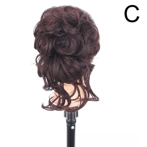 Natural Clip on in Messy Bun Hair Piece Extension Hair Wedding Claw Clip E0F7