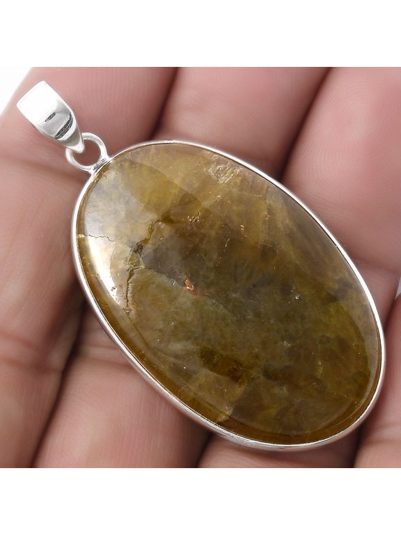 Natural Cloudy Prehnite 925 Sterling Silver Pendant Jewelry P-1001 SDP120217