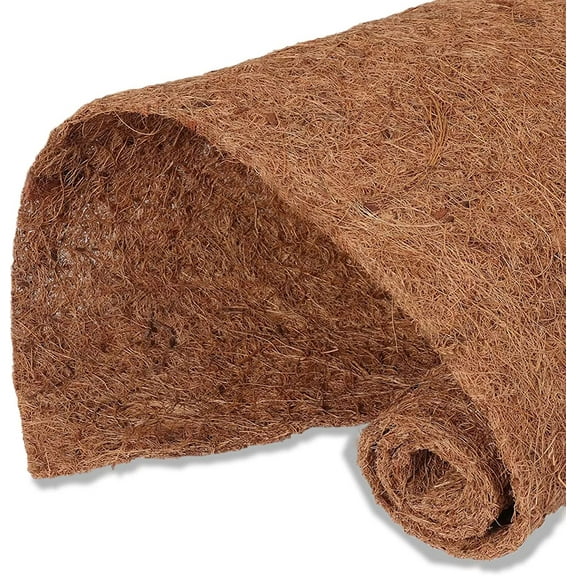 Natural Coco Coir Fiber Liner Roll Sheet, Fiber Pad, Husk Liners Mat for Planters Baskets, DIY Moss Pole - 12x48 inch