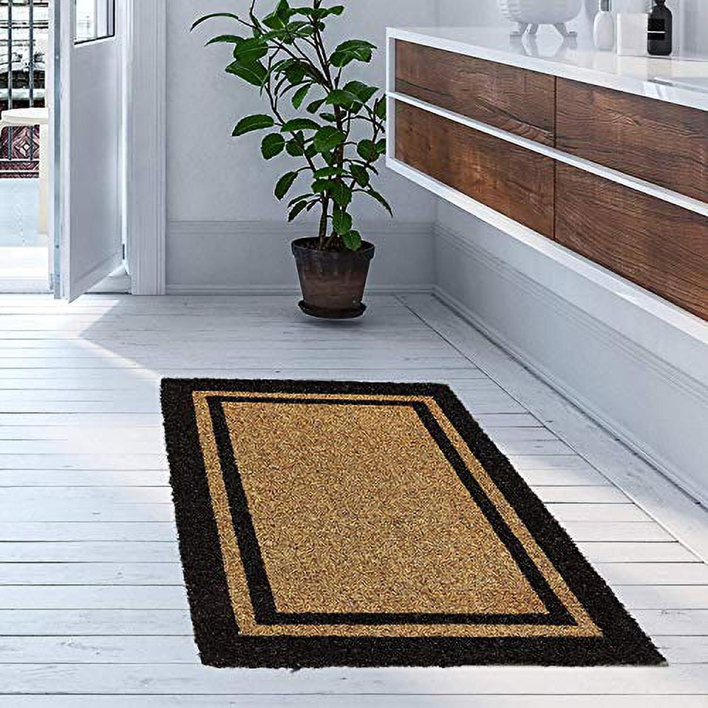 Natural Coco Coir Outdoor Doormats with Black Border Keep Your House