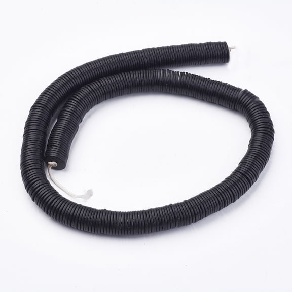 Natural Coconut Beads Strands Flat Round Black 10x1mm Hole: 1.2mm about 365pcs/strand 14.37 inch(36.5cm)