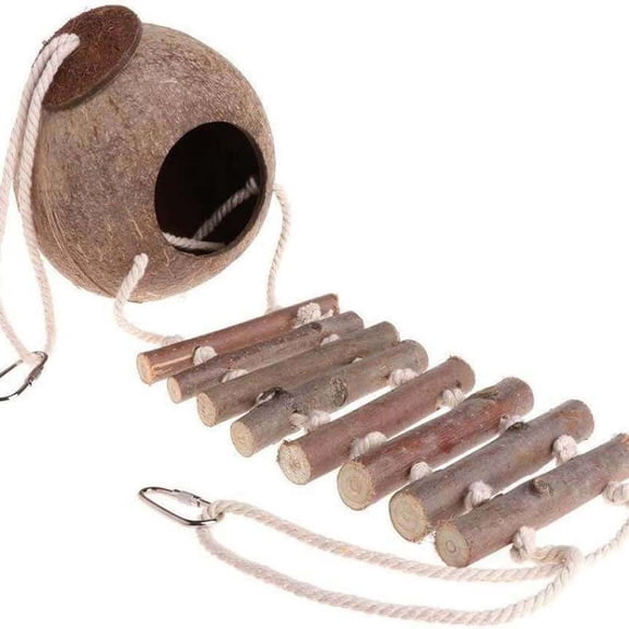 Natural Coconut Bird For Small Birds Handmade Nester Nesting Home For Fledglings And Birds In Garden