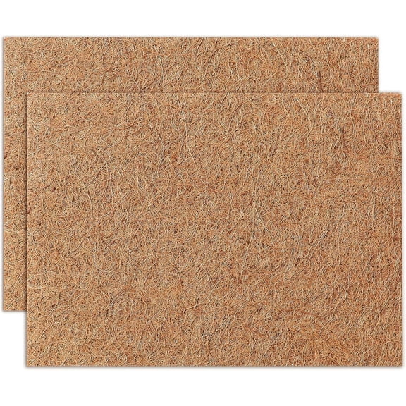 Natural Coconut Coir Liner Sheets - 14x11inch 2 Pcs Coco Fiber for Plant, Planter, Window Basket, Garden Decoration, and Pet Reptile Carpet or Mat