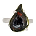 thumbnail image 1 of Natural Coconut Druzy 925 Sterling Silver Ring Jewelry s.6 ALLR-25597, 1 of 1