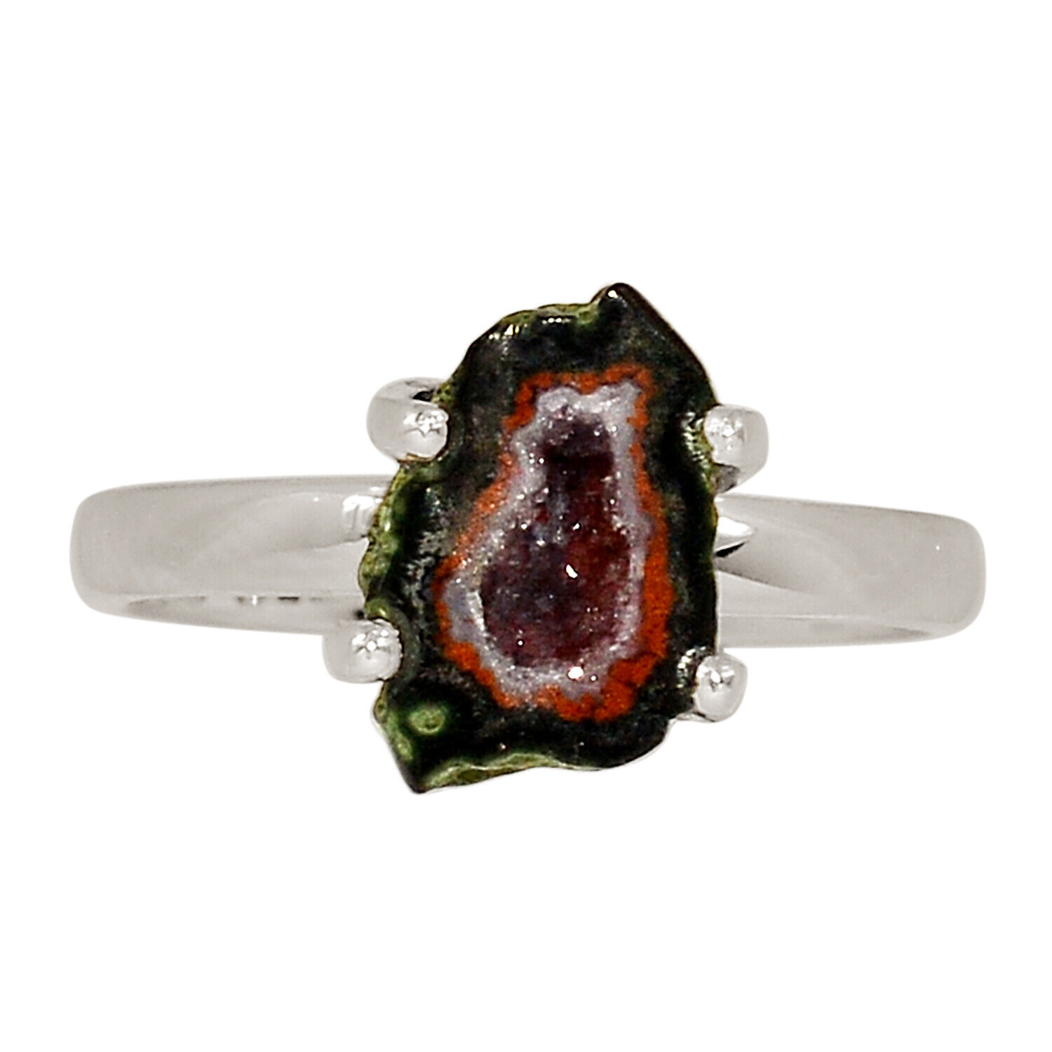 Natural Coconut Druzy 925 Sterling Silver Ring Jewelry s.8 ALLR-25596 ...