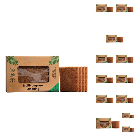 Natural Coconut Fiber Dish Scrubber Brush For Kitchen Cleaning And Washing Compostable Scouring Pad