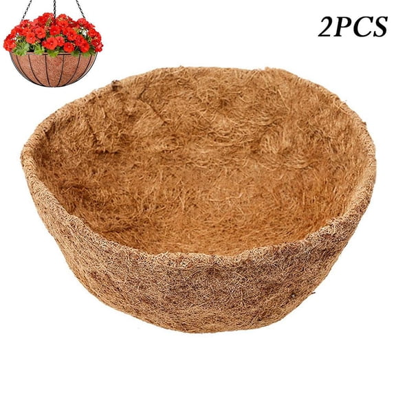 Natural Coconut Fiber Round Liners for Hanging Baskets, Planter Pots, Window Boxes - 9.84 Inch Diameter, Eco-Friendly & Durable Garden Liner