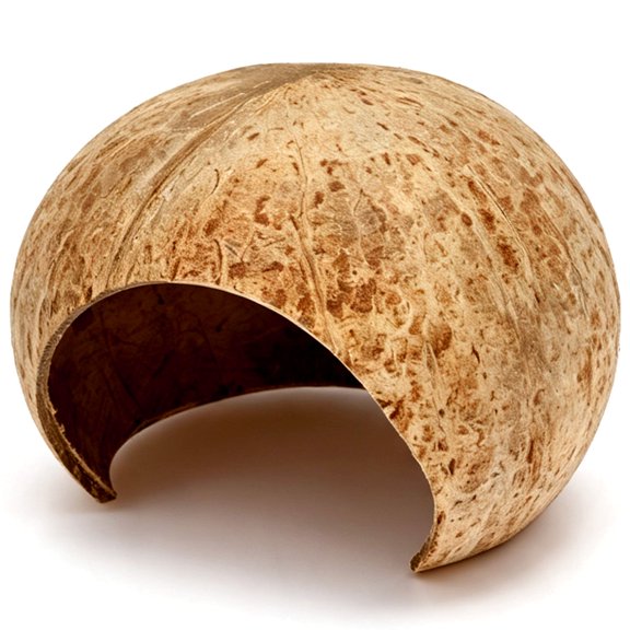 Natural Coconut Reptile Hideout for Exercise Crawling Perching Basking Spot