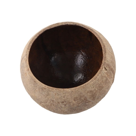 Natural Coconut Shell Bowl for Candle Holder, Dried Fruit Plate & Decor, Handmade Round Cup for Home Wedding Party, Eco- Brown(primitive shell)