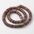 thumbnail image 1 of Natural Coconut Shell Rondelle Bead Strands Coconut Brown 8x2.5-5mm Hole: 1mm 107pcs/strand 16.1 inch, 1 of 2