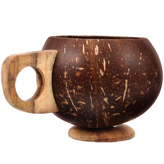 Natural Coconut Shell Drinking Cups - Wine Glasses and Hot Cold Mugs for Beverage Enjoyment