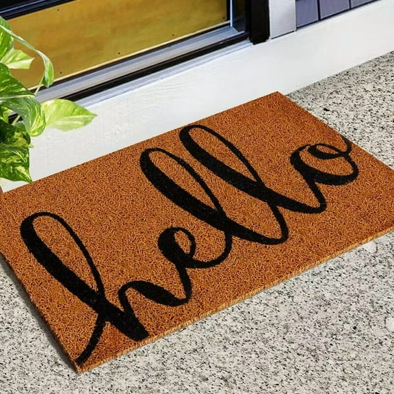 Natural Coir Doormat with Non-Slip Backing - 17 x 30 - Outdoor/Indoor - Welcome Mats