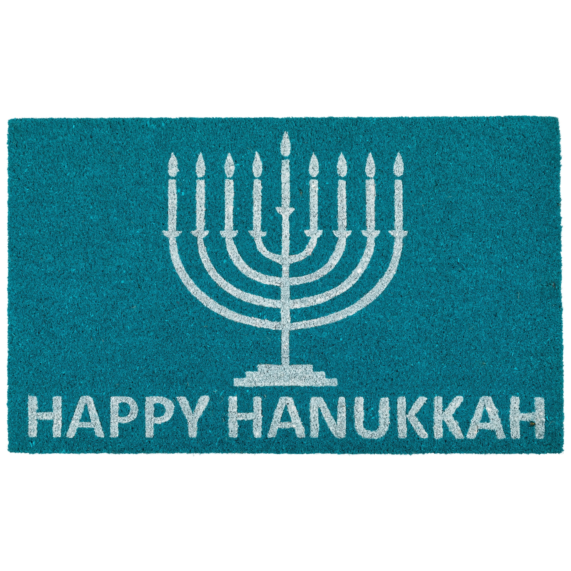 Natural Coir Menorah Happy Hanukkah Outdoor Doormat - 18" x 30"