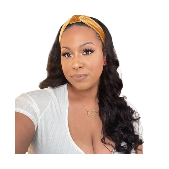 Natural Color Headband Wig Smooth Human Hair Brazilian Wigs on Promotion Non Lace Wig for Women