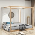 thumbnail image 1 of Natural Color King Size Canopy Bed - Build With Support Legs Platform In For A Sound Rest, 1 of 6