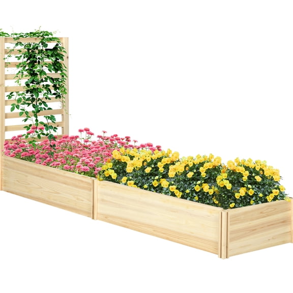 Natural Color Wood - With Trellis for Lights - Outdoor Garden Ambiance