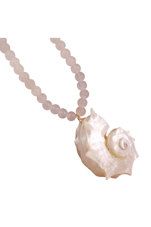 Natural Conch Shell Necklace Handcraft Oceanics Jewelry Portable Beach Accessory for Women and Men