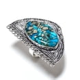 thumbnail image 1 of Natural Copper Blue Turquoise Gemstone 925 Sterling Silver Ring Size 9, 1 of 2