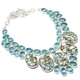 thumbnail image 1 of Natural Copper Larimar,Blue Topaz Gemstone 925 Sterling Silver Necklace 18", 1 of 2