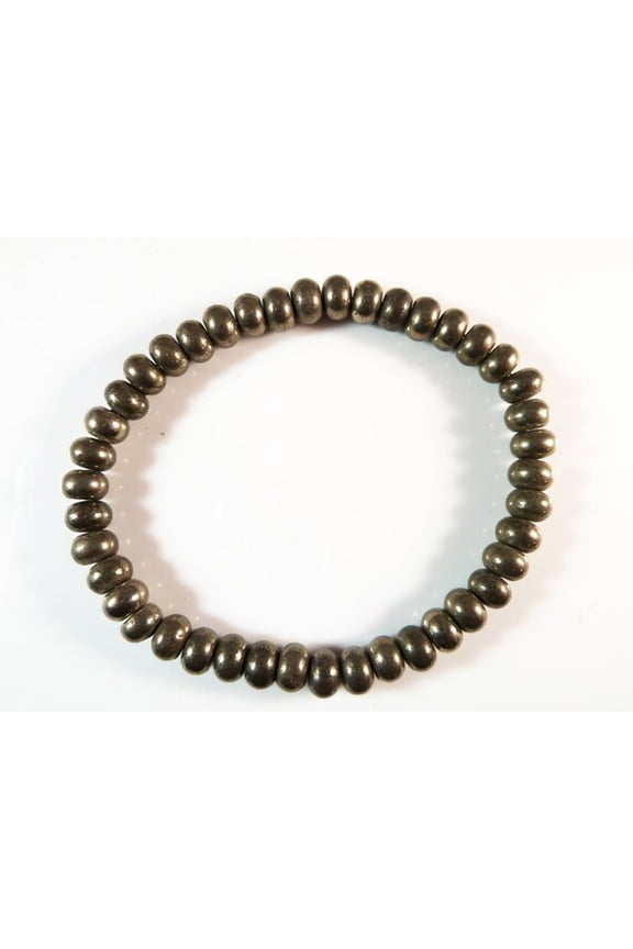 Natural Copper Pyrite 6mm rondelle Shape Smooth Cut Beads Stretchable Bracelet for Men & Women.