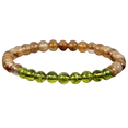thumbnail image 1 of Natural Copper Rutilated Quartz & Peridot 8mm Round Shape Smooth Cut Beads Stretchable Bracelet for Men & Women., 1 of 4