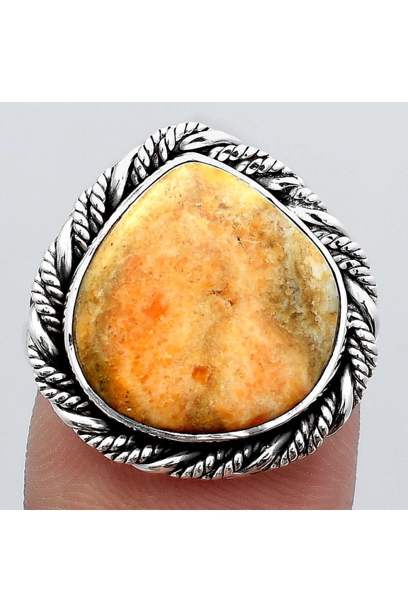 Natural Coral Jasper 925 Sterling Silver Ring s.7.5 Jewelry R-1013 SDR246879