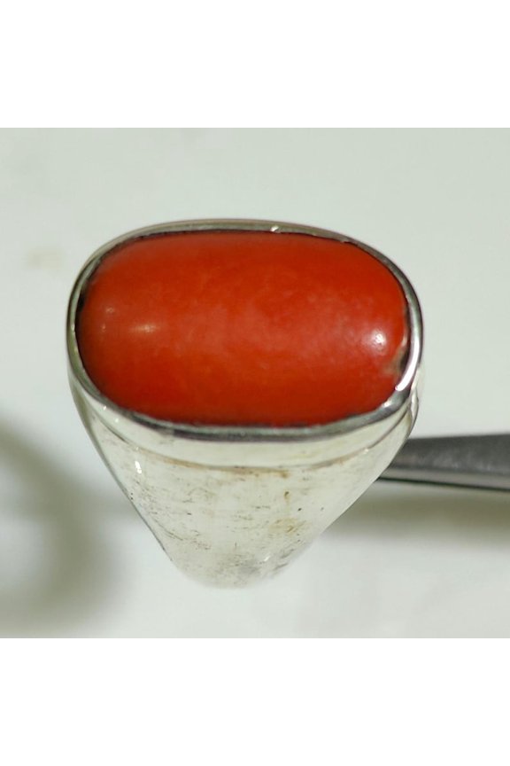 Natural Coral Ring-Red Coral Stone Ring's gift ring-Astrological-Ring For Unisex-Birthstone Jewelry-Birthday Gift For Him