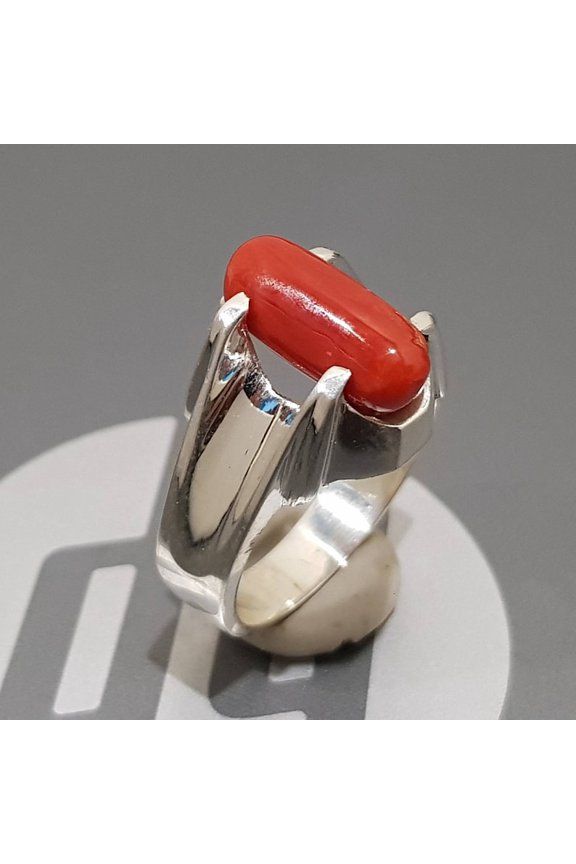 Natural Coral Ring-Red Coral Stone Ring's gift ring-Astrological-Ring For Unisex-Birthstone Jewelry-Birthday Gift For Him