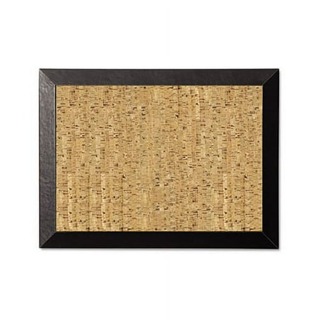 Natural Cork Bulletin Board 24x18, Cork/Black